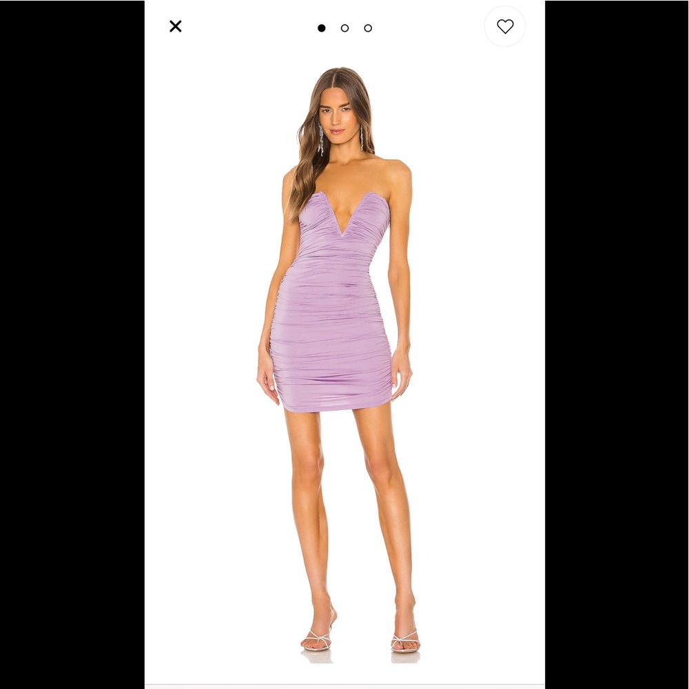 Revolve Superdown Vivienne Ruched Mini Dress in Lavender